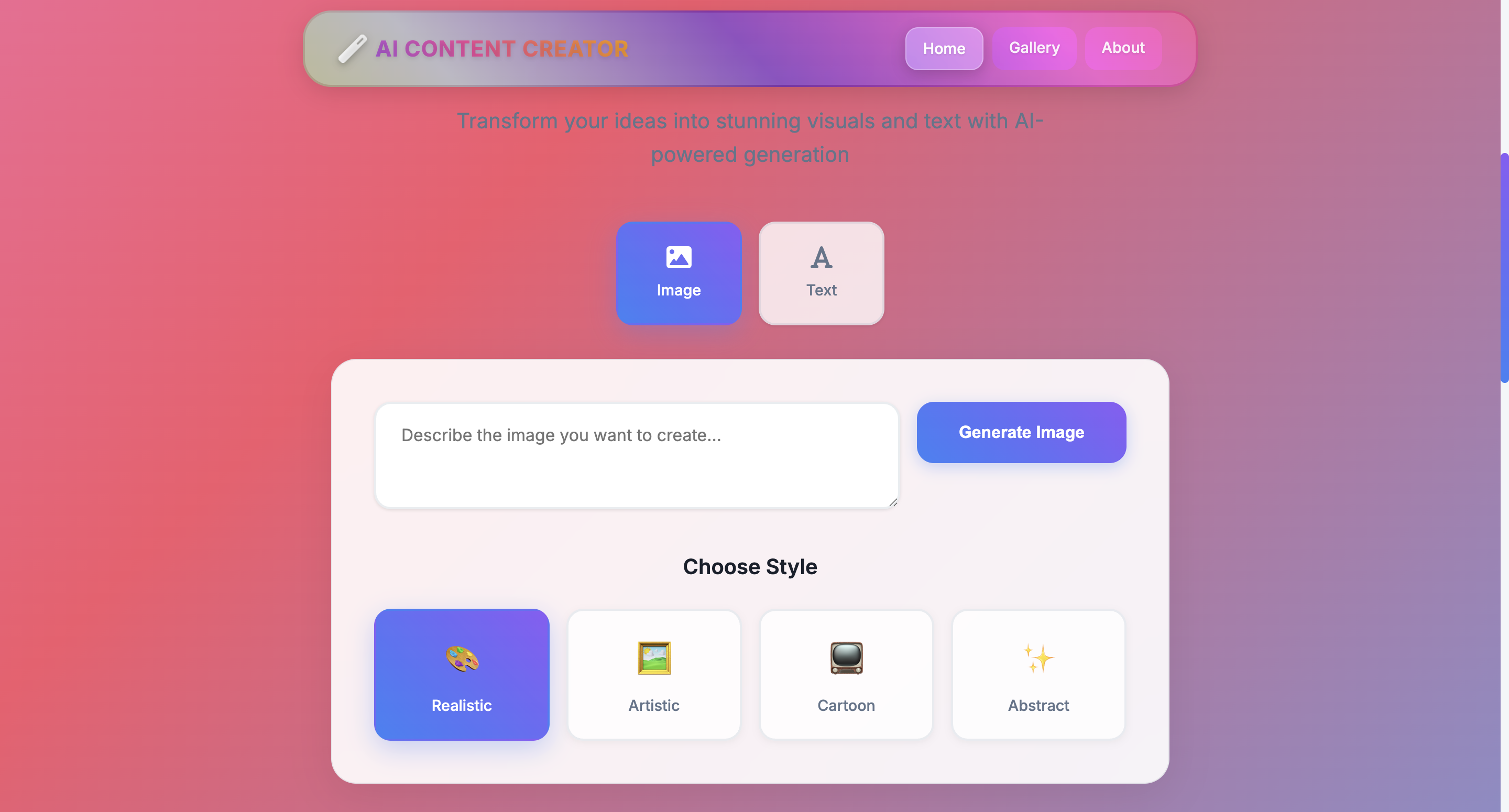 AI Content Creator Screenshot